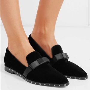 Valentino Velvet Bow Soul Stud Loafer